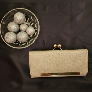 Gold Glitter Clutch Wallet